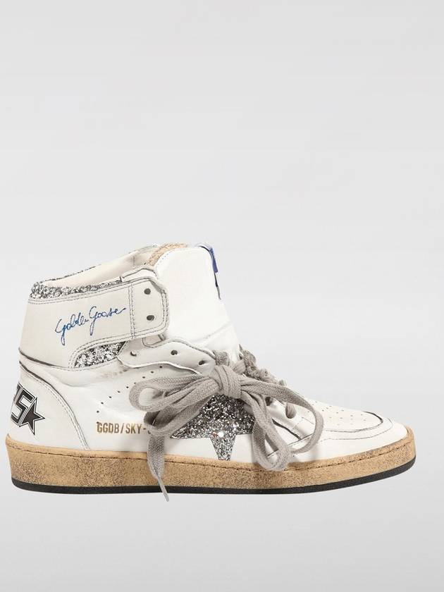 Sky Star Glitter Logo High Top Sneakers White - GOLDEN GOOSE - BALAAN 2