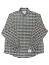 Prince of Wales Armband Oversized Long Sleeve Shirt Medium Grey - THOM BROWNE - BALAAN 2