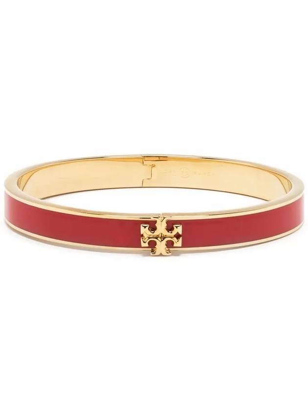 Kira Enamel Bangle Bracelet Gold Brilliant Red - TORY BURCH - BALAAN 3