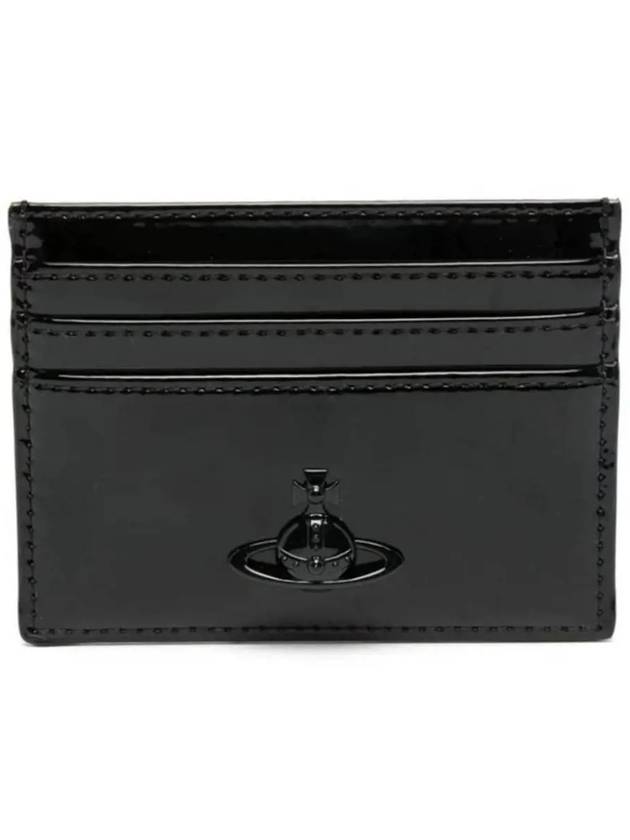 Shiny Patent Flat Card Wallet Black - VIVIENNE WESTWOOD - BALAAN 4