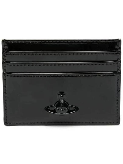 Shiny Patent Flat Card Wallet Black - VIVIENNE WESTWOOD - BALAAN 2