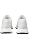 Triangle Logo Fabric Leather Low Top Sneakers White - PRADA - BALAAN 5