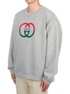 Cotton Jersey Printed Sweatshirt Grey - GUCCI - BALAAN 3