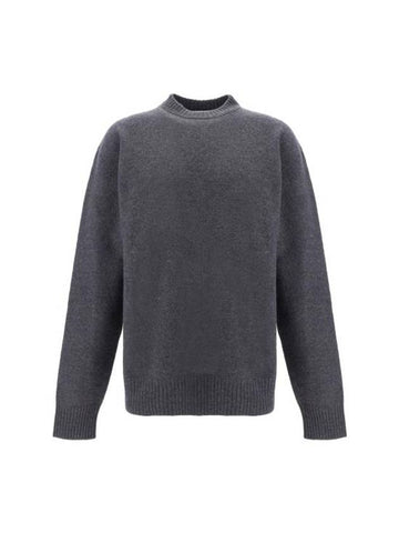 Crewneck Wool Knit Top Ash Grey - JIL SANDER - BALAAN 1