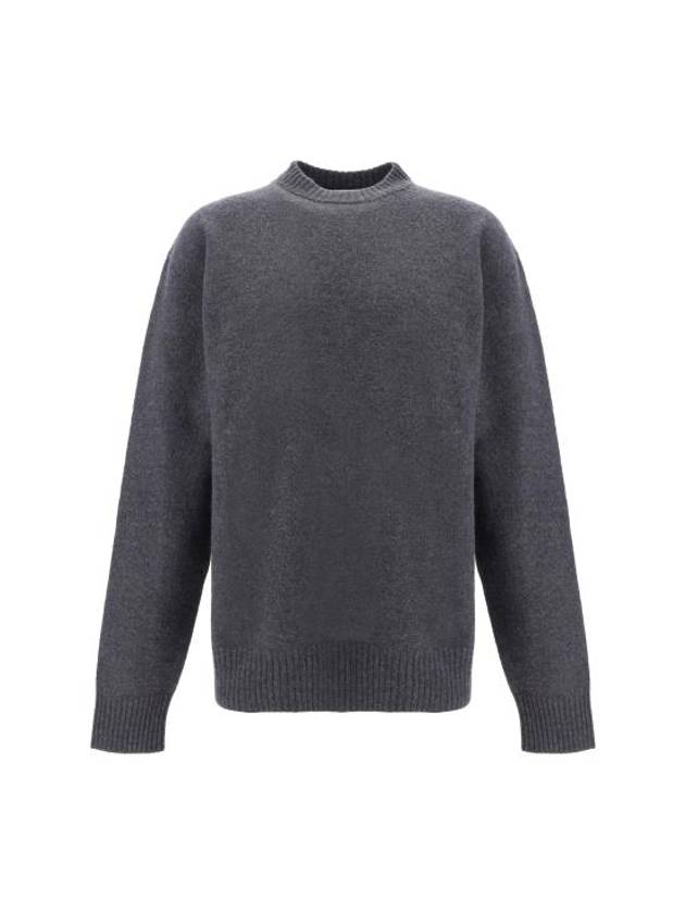 Crewneck Wool Knit Top Ash Grey - JIL SANDER - BALAAN 1