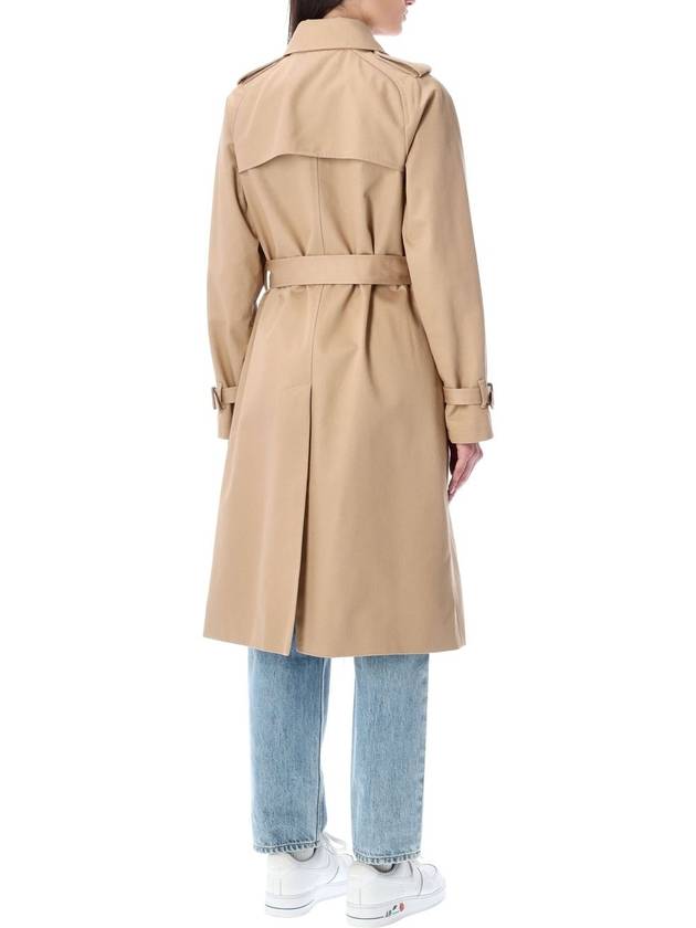 Greta Double Breasted Cotton Trench Coat Beige - A.P.C. - BALAAN 3