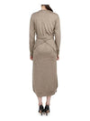 Wrap Merino Blend Long Dress Brown - LEMAIRE - BALAAN 4