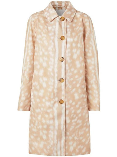 Women Brunstane Deer Print Nylon Single Coat Orange - BURBERRY - BALAAN 1