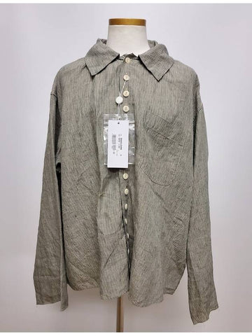 Maison Margiela boxy fit linen striped shirt - MAISON MARGIELA - BALAAN 1