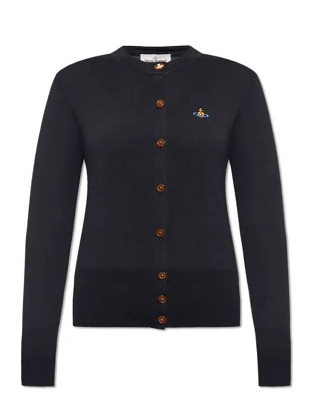 Bea Embroidered Logo Cardigan Black - VIVIENNE WESTWOOD - BALAAN 2