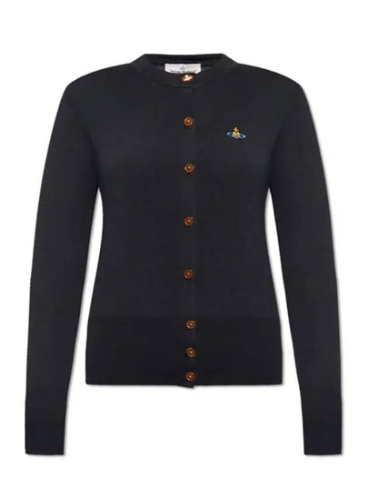 Bea Embroidered Logo Cardigan Black - VIVIENNE WESTWOOD - BALAAN 2