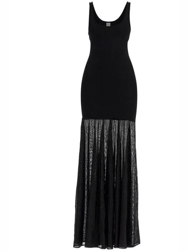 long black evening sleeveless dress with wide neckline - TOTEME - BALAAN 1