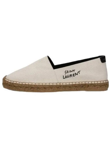 Embroidered espadrille natural beige sneakers - SAINT LAURENT - BALAAN 1