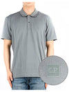 Men's Logo Patch Short Sleeve Polo Shirt Grey - CP COMPANY - BALAAN 2