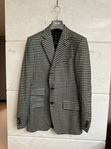 Tailored camel wool check pattern blazer jacket 48 - TOM FORD - BALAAN 1