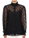 Women's GG Lace Blouse Black - GUCCI - BALAAN 2