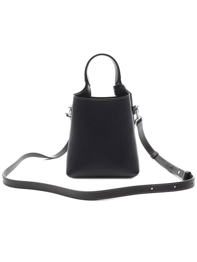 Micro Leather Mini Tote Bag Black - TOD'S - BALAAN 5