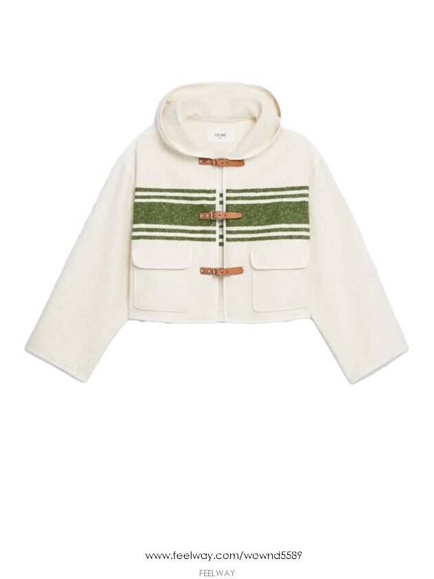 Fromato 34 women s logo striped tweed hooded cardigan jacket - CELINE - BALAAN 1