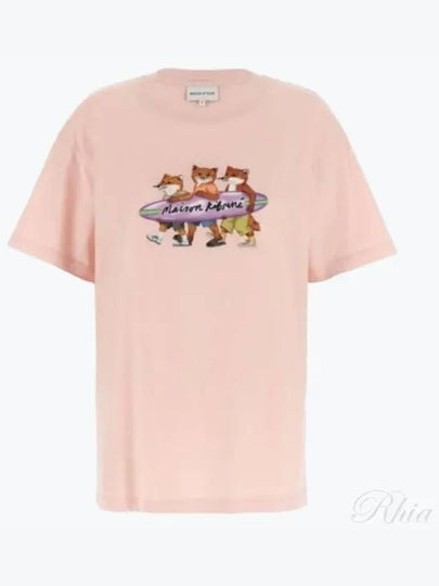 Surfing Foxes Short Sleeve T-shirt Milkshake - MAISON KITSUNE - BALAAN 2