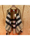 Reversible Check Merino Wool Poncho Camel Brown - BURBERRY - BALAAN 5