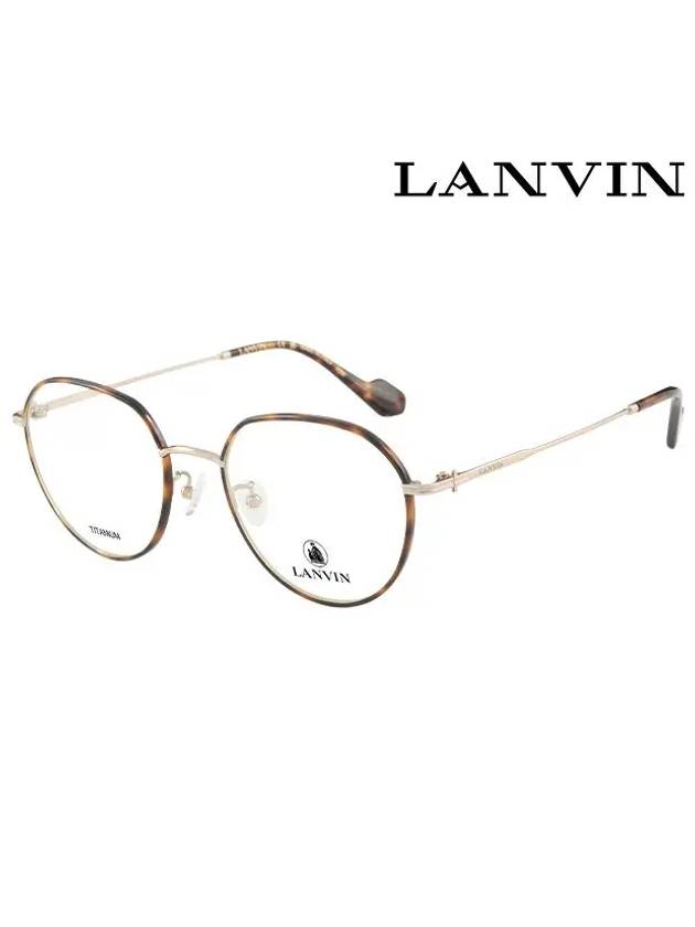 Glasses Frame LNV255SLB 718 Round Titanium Women s - LANVIN - BALAAN 1