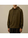 Light Fleece Logo Hoodie Green - CP COMPANY - BALAAN 3