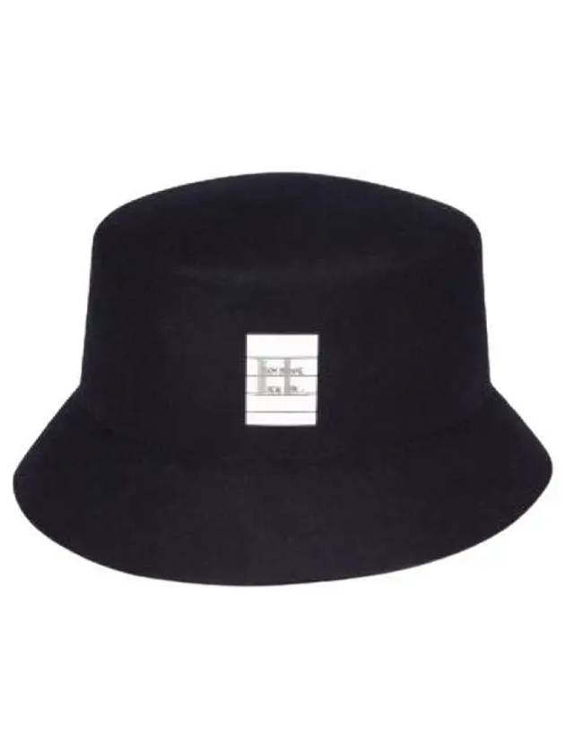 Logo Patch Wool Bucket Hat Navy - THOM BROWNE - BALAAN 2