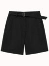 3D pleated half pants black - NOIRER - BALAAN 9