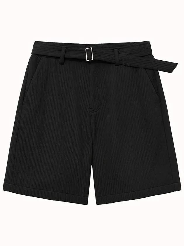 3D Pleated Half Pants Black - NOIRER - BALAAN 9