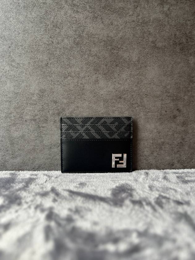 FF Square Leather Card Wallet Black - FENDI - BALAAN 3