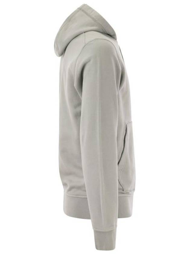 Logo Patch Drawstring Hoodie Polvere - STONE ISLAND - BALAAN 4