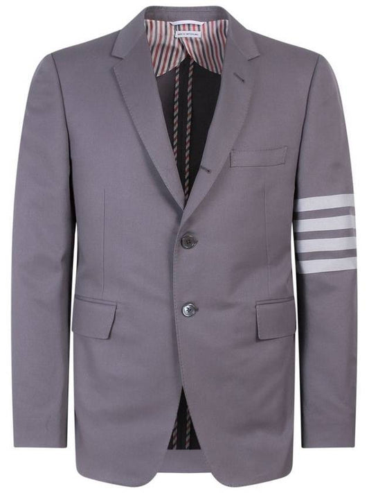 Men's Diagonal Armband Cotton Shooting Engineer Classic Jacket Gray - THOM BROWNE - BALAAN.