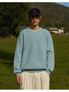 overfit volume essential ribbed knit top blue - FLUKE - BALAAN 1