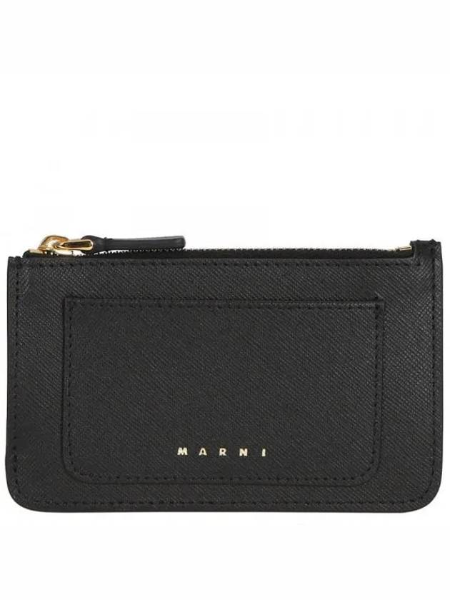 Saffiano Zipper Card Wallet Black - MARNI - BALAAN 2