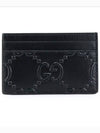 GG Embossed Two-Stage Card Wallet Black - GUCCI - BALAAN 3