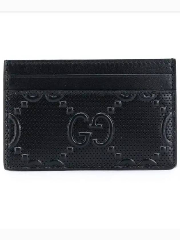 GG Embossed Two-Stage Card Wallet Black - GUCCI - BALAAN 3