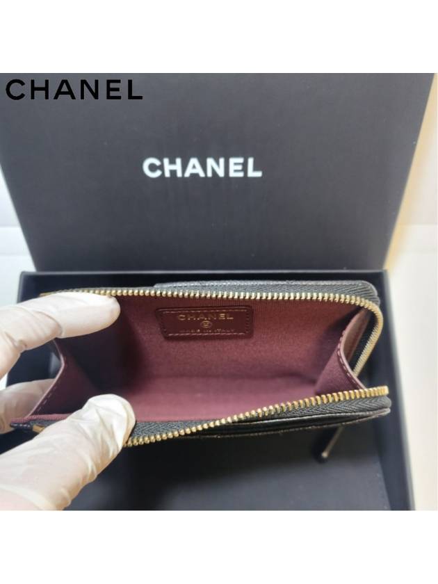 Card Holder Grained Calfskin & Gold Black - CHANEL - BALAAN 7