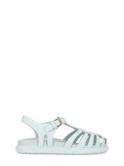 Leather Flat Sandals Light Blue - MARNI - BALAAN 2