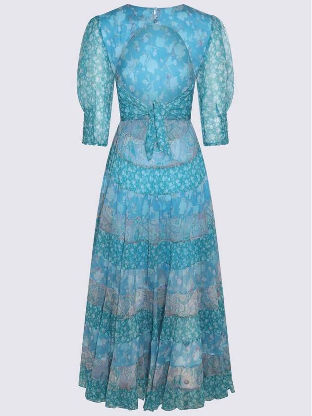 Rixo Havana Floral Blue Mix Viscose Agyness Dress - RIXO LONDON - BALAAN 2