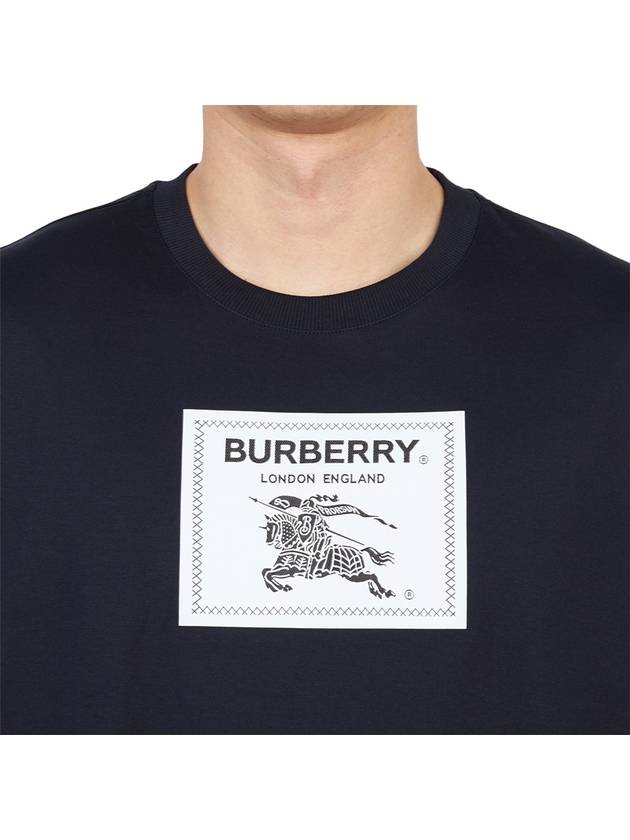 Men's Prorsum Label Cotton Short Sleeve T-Shirt Smoke Navy - BURBERRY - BALAAN 9