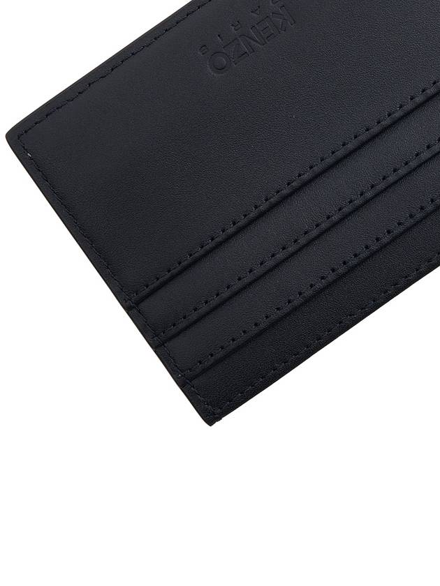 Logo Patch Leather Card Wallet Black - KENZO - BALAAN 9