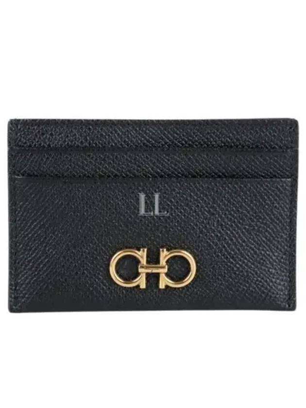 Gancini Card Wallet Black - SALVATORE FERRAGAMO - BALAAN 2