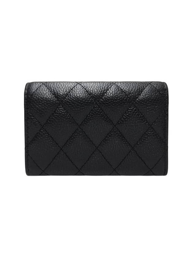 A80799 Classic Caviar Black Silver Snap Card Holder Business - CHANEL - BALAAN 2