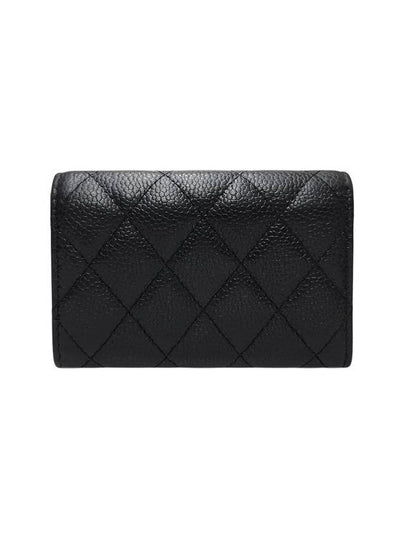 A80799 Classic Caviar Black Silver Snap Card Holder Business - CHANEL - BALAAN 2