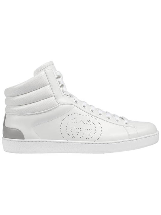 Ace Leather High Top Sneakers White - GUCCI - BALAAN 1