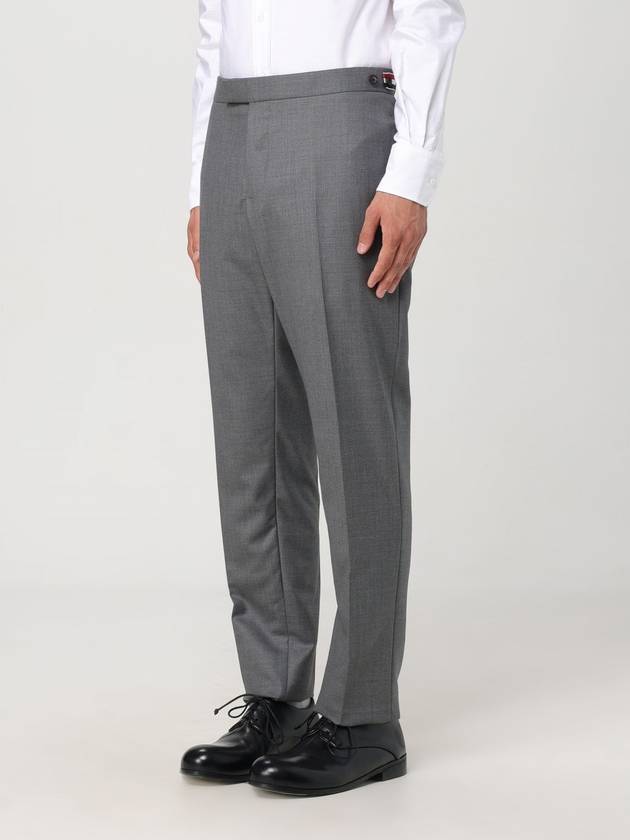 Low Rise Side Tab Wool Slacks Grey - THOM BROWNE - BALAAN 5