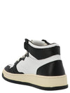 Women's Medalist Leather High Top Sneakers White Black - AUTRY - BALAAN 3