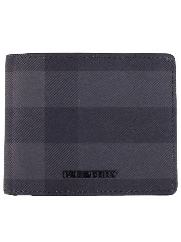 Check Polyurethane Bifold Wallet Black - BURBERRY - BALAAN 2