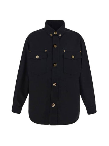 Medusa Virgin Wool Overshirt Jacket Black - VERSACE - BALAAN 1