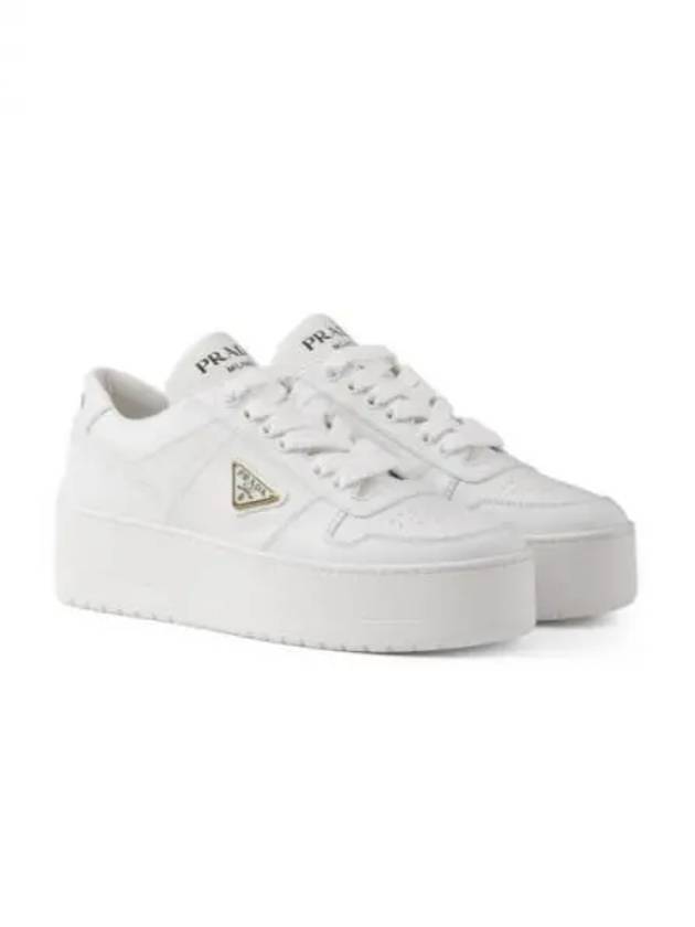 Downtown Bold Leather Low Top Sneakers White - PRADA - BALAAN 2